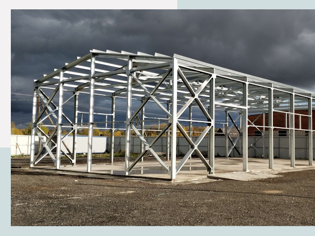 Двускатные ангары в Карпинск от 616 руб. за квадрат