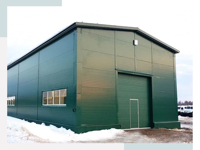 Двускатные ангары в Карпинске