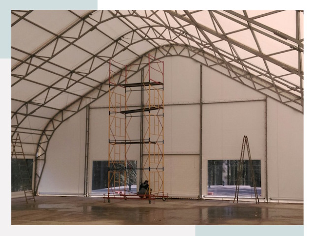 Шатровые ангары в Карпинске